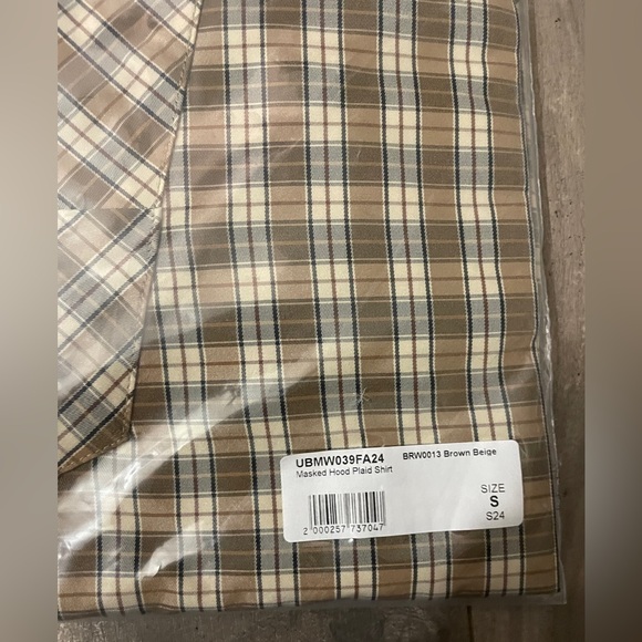 NEW UMBRO SLAM x JAM PENALTY CULTURE plaid beige masked hoodie anorak jacket - Picture 10 of 16